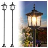 Greluna Solar Post Lamp Lights Outdoor 2 Pack for