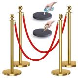 kaiyomi - Set of 4 poles with red velvet ropes, 5