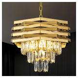 15.75' Gold Crystal Chandelier 5-Light Modern Crys