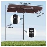 Outsunny 6.5x4ft Rectangle Patio Umbrella Aluminum