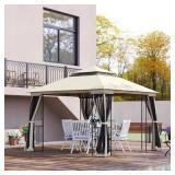Outsunny 10'x10' Soft-top Patio Gazebo with Double