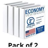Samsill 2 Inch 3 Ring Binders, Made in USA, Econom