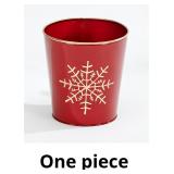 Worth Imports Red Galvanized Metal Christmas Plant