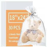 Plastic Flat Open Poly Bags, 18 x 24 inch Clear Pl