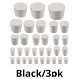 Swpeet 32Pcs 13 Assorted Sizes White Solid Rubber