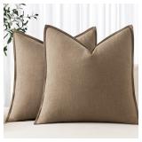 MIULEE Linen Pillow Covers Pack of 2 Decorative Cu