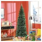 HOMCOM 7ft Tall Pencil Artificial Christmas Tree w
