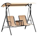 Outsunny 2 Person Covered Porch Swing Patio Swing