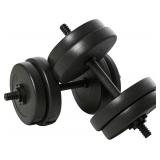 Soozier Adjustable 2 x 22lbs Weight Dumbbell Set f
