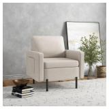 HOMCOM Armchair, Fabric Accent Chair, Modern Livin