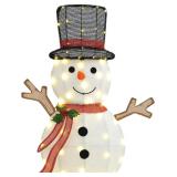 Outsunny Lighted Snowman Christmas Decoration, 2.5