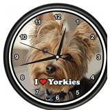 SignMission Yorkie Wall Clock Dog Yorkshire Terrie