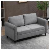 HOMCOM Vintage Loveseat, Upholstered Love Seat Fur