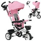 Qaba Toddler Tricycle, 6 in 1 Kids Trike, Foldable