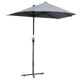 Outsunny 6.6 x 6ft Half Patio Umbrella Outdoor Par