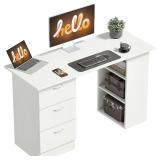 HOMCOM Computer Desk with Drawers, 47' Home Office