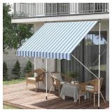 Outsunny 6.6'x5' Manual Retractable Patio Awning W