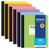 Oxford Composition Notebooks, 6 Pack, Cover Colors