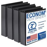 Samsill 2 Inch 3 Ring Binders, Made in USA, Econom