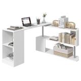 HOMCOM 55' L-Shaped Desk, 360  Rotating Corner Com