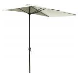 Outsunny 8ft Half Umbrella Outdoor Balcony Parasol