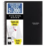 Five Star Spiral Notebook + Study App, 5 Subject,