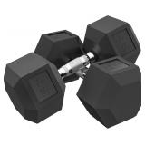 Soozier 2 x 45lbs Rubber Hex Dumbbells Weight Dumb