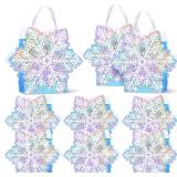Kolldenn 12 Pcs Holographic Snowflake Gift Bags Sn