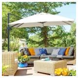 Outsunny 10x10ft Cantilever Umbrella Rotatable Squ