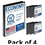 Samsill 0.5 Inch 3 Ring Binder, Economy Round Ring