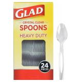 Glad Clear Plastic Spoons, Heavy Duty Disposable C