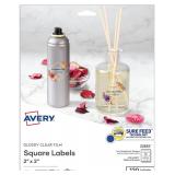Glossy Clear Print-to-the-Edge Square Labels with