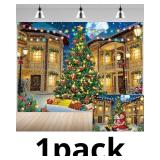 Christmas Tree Snow Scene Backdrop 7x5FT Xmas Tree