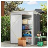 Outsunny 5' x 3' Steel Outdoor Storage Shed, Lean-