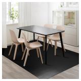 Vinyl Floor Mat for Home, Black Waterproof Area Ma