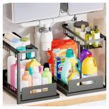 VUSIGN Under Sink Organizers Storage, 2 Tier Under