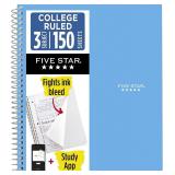Five Star Spiral Notebook + Study App, 3 Subject,
