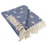 DII 100% Cotton Handloom Stars Throw with Twisted