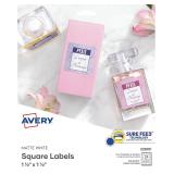 White Print-to-the-Edge Square Labels, 600/PK