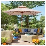 Garden Market Parasol Sunshade Canopy with 2 Pulle