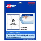 Avery Durable Waterproof Arched Labels with Sure F