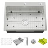 Kitchen And Bar Sink, 25x18 Inch Stainless Steel D