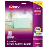 Matte Clear Easy Peel Address Labels with Sure Fee
