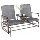 Outsunny Outdoor Glider Bench with Table, Patio Lo