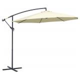 Outsunny 10ft Offset Patio Umbrella with Base, Gar