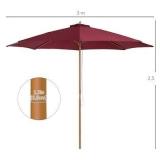 Outsunny 10' x 8' Bamboo Wooden Round Market Patio