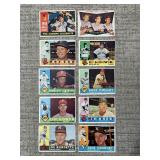 1960 Topps Baseball Lot of 10 Cards World Series +