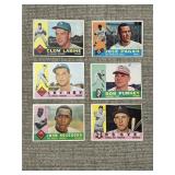 1960 Topps Lot of 6x Baseball Cards MLB Vintage