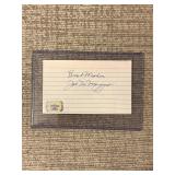 Joe DiMaggio Signed Index Card With COA