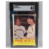 1963 Topps #138 Stan Musial, Willie Mays Pride...